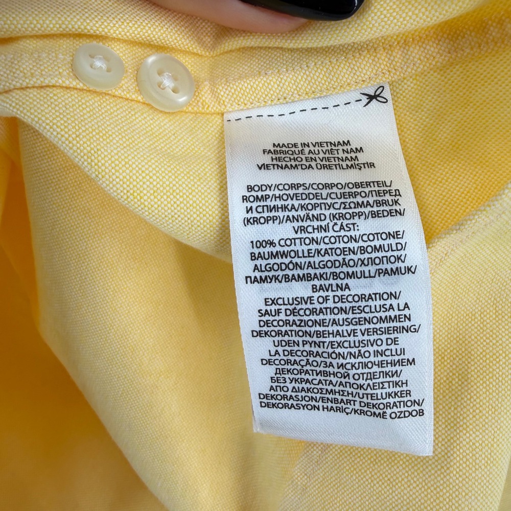 Polo Ralph Lauren Oxford Button Down Shirt Big & Tall Men 4XB Yellow Cotton NWT - Picture 6 of 16